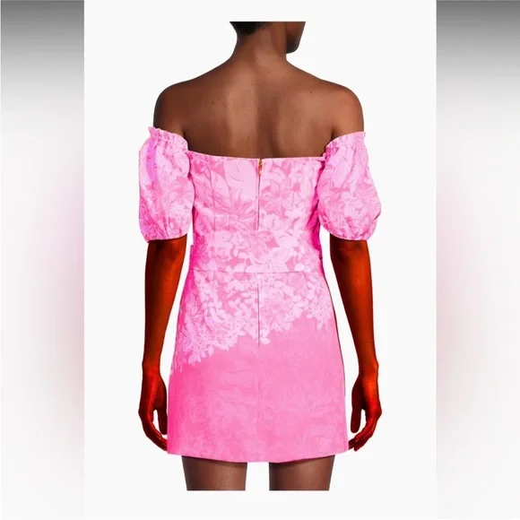 Lilly Pulitzer Pink Off-Shoulder Romper. NWT. Size 12 - Picture 3 of 9